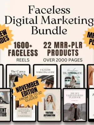 Faceless Digital Marketing Guide Bundle with Master Resell Rights Digital Marketing PLR Done For You Digital Marketing Guides with MRR DFY