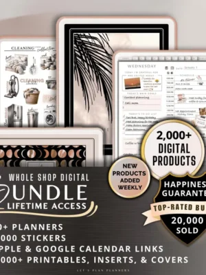 Digital Planner Digital Sticker Whole Shop Bundle Budget Fitness Notebook Goal Meal Planning for iPads Phones Tablets GoodNotes 2025 Planner