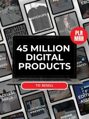 3 45+ Million Resell Digital Products Bundle Ideal for Passive Income, Featuring Private Label Rights & Master Resell Rights (MRR) (PLR)
