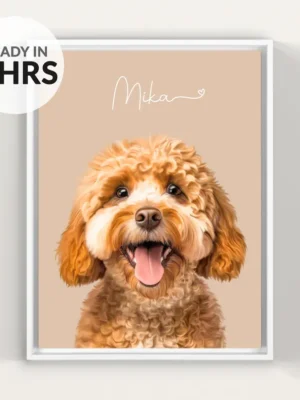 Custom Pet Portraits, Watercolour Pet Painting, Digital Painted from Photo, Pet memorial gif, Pet gifts